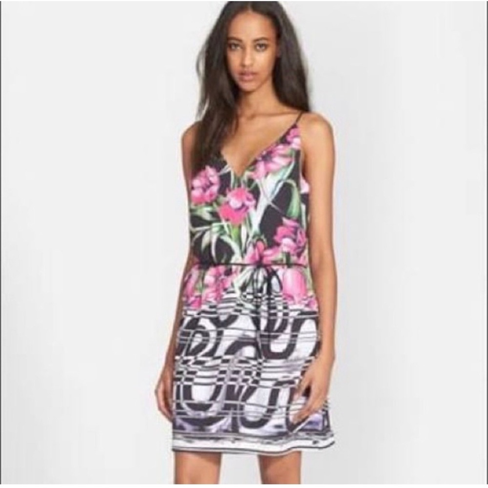 CLOVER CANYON Dancing Tulips Floral Tank Dress 100% Cotton Size XS
